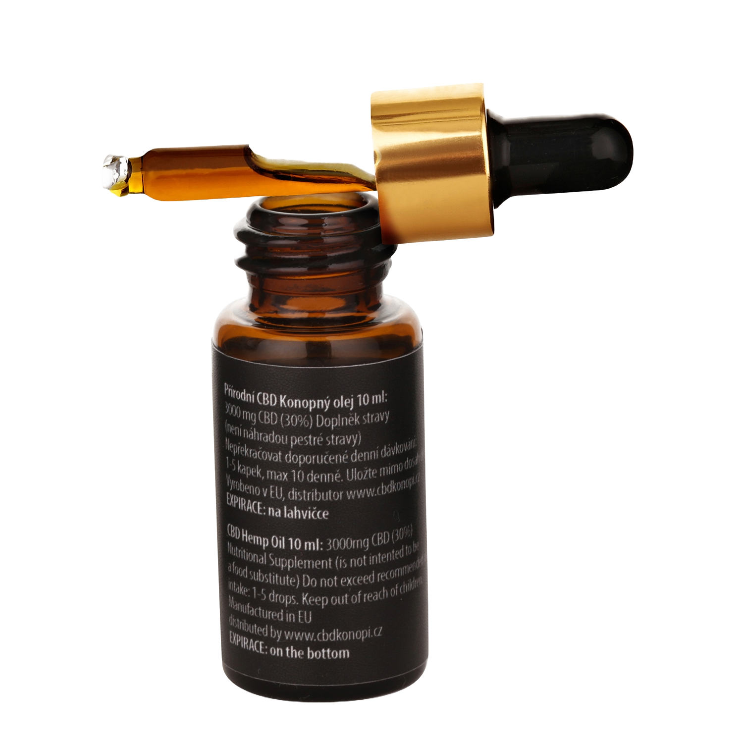 Fénixovy Slzy CBD 10% - zadní strana lahvičky se složením